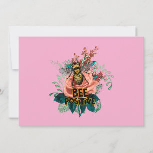 Bee Positive Floral Vibes Invitation
