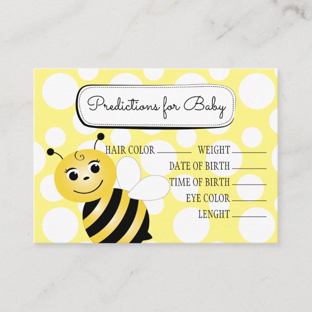 Bee Predictions Card (Front)