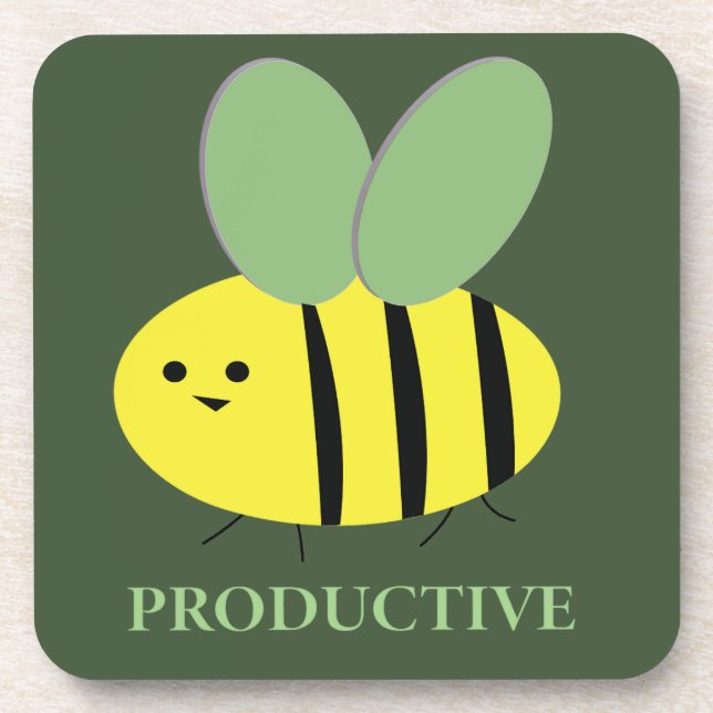 Bee Productive, Green Coaster (Front)