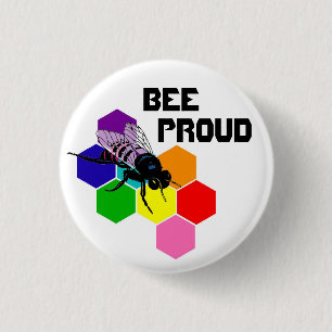 Bee Proud - bisexual flag 3 Cm Round Badge