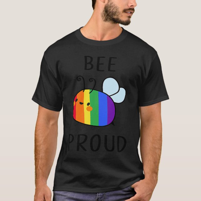 Bee Proud LGBT LGBT Gay Transgender Pride T-Shirt (Front)
