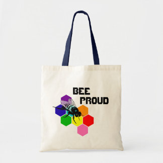 Bee Proud rainbow tote Bag