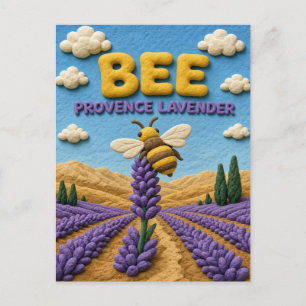 Bee Provence Lavender Modern KlayKoo Postcard