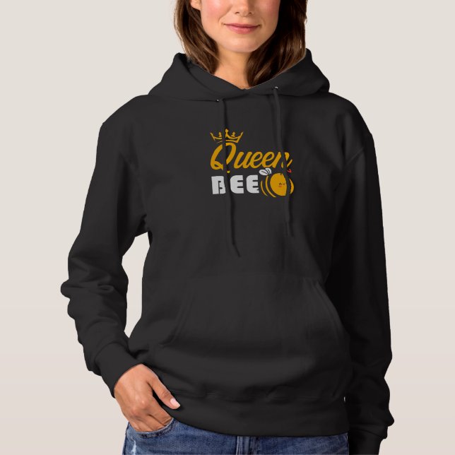 Bee Queen Beekeeper Beehive Honey Bees Honeycomb B Hoodie (Front)