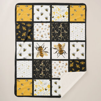 Bee Quilt Sherpa Blanket