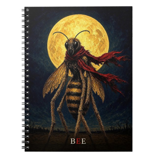 Bee Red Scarf gothic Surreal Notebook (Front)