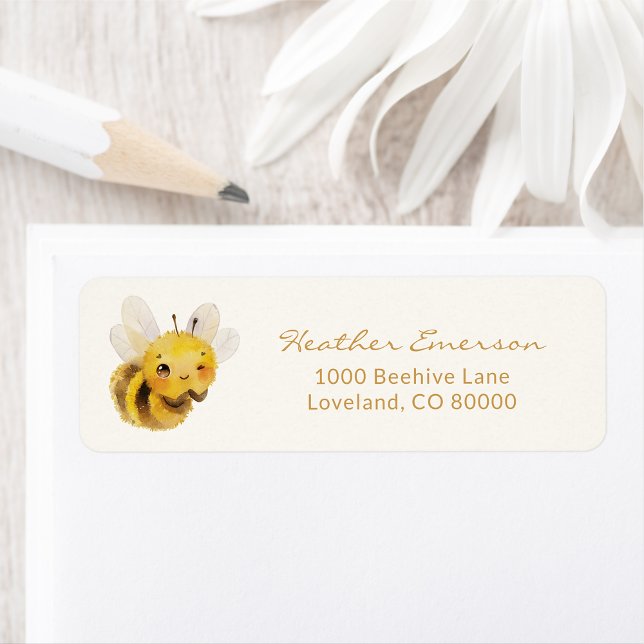 Bee Return Address label (Cute Bee Return Address label by Painted Paperie
)