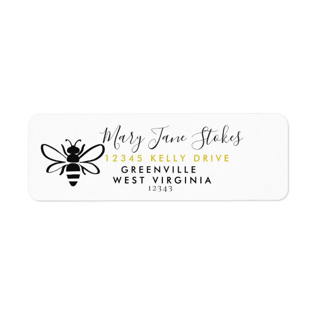Bee RETURN ADDRESS LABEL PURPLE (Front)