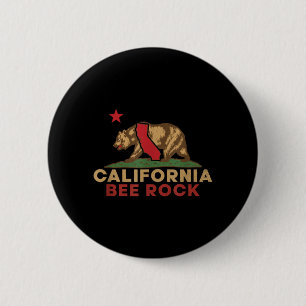 Bee Rock California Vintage Bear Retro State Pride 6 Cm Round Badge