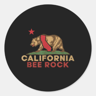 Bee Rock California Vintage Bear Retro State Pride Classic Round Sticker