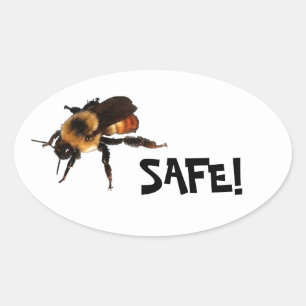 Bee Safe! Honey bee Oval Sticker
