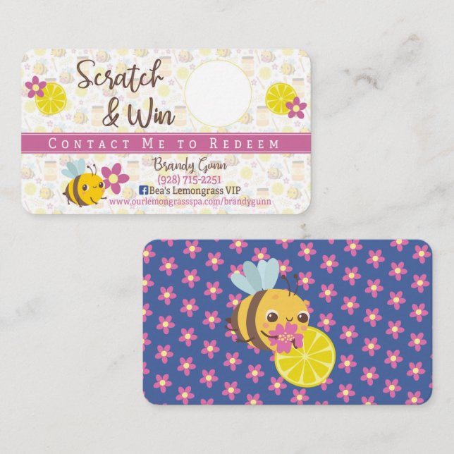 Bee Scratch & Win Business Card (Front/Back)