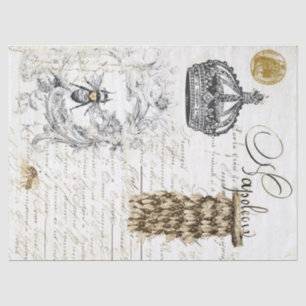 Bee Script Decoupage Tissue Paper