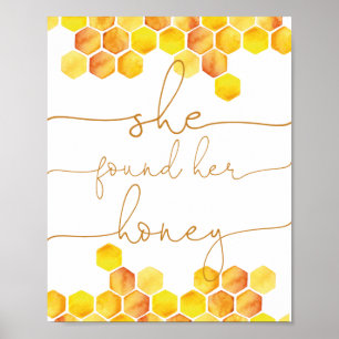 Bee she found her bridal shower poster