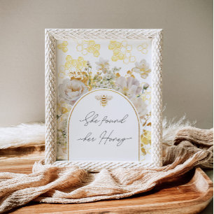 Bee she found her honey bridal shower poster