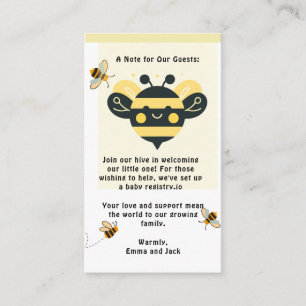 bee shower theme enclosure card