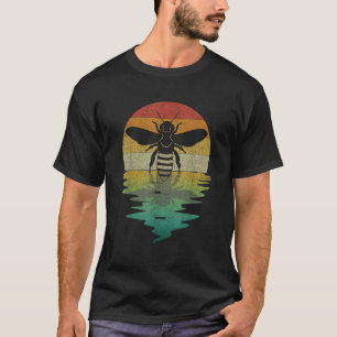 Bee Silhouette Sunset Retro Vintage 70s Nature T-Shirt