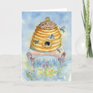 Bee Skep Blank Notecard