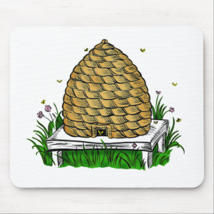 bee skep colour mouse pad
