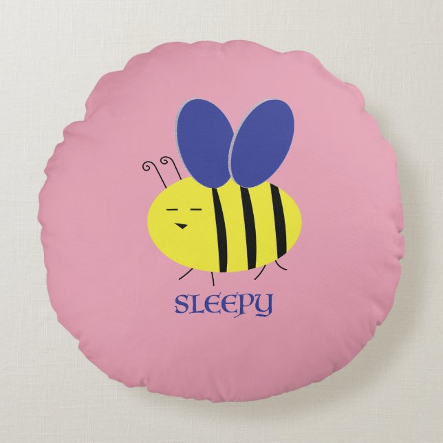 Bee Sleepy Round Cushion (Front)