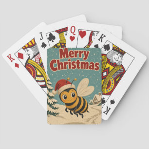 Bee Snow Path Animal Christmas Playing Cards