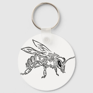 "Bee Spirit" ver1- Surreal tribal bee totem animal Key Ring
