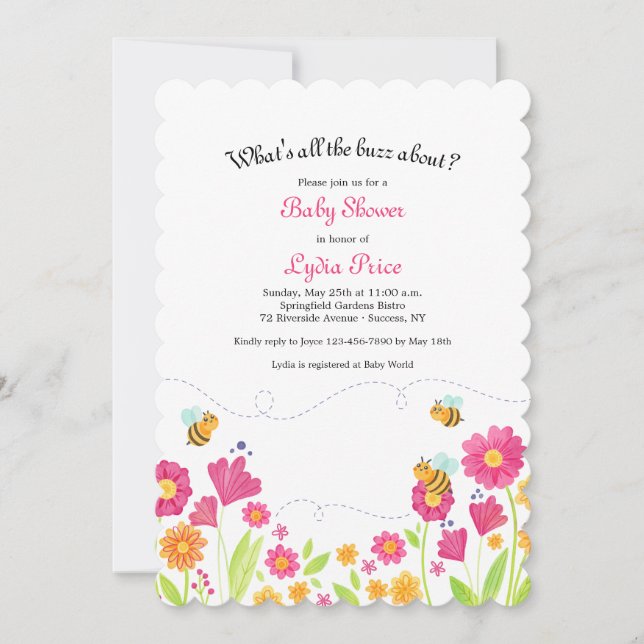 Bee Spring Baby Shower Invitation (Front)