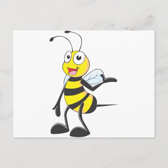 Bee Stickers : Bee Presenting with Hand Up Postcard (Front)