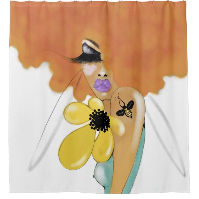 BEE STILL SHOWER CURTAIN (Front)