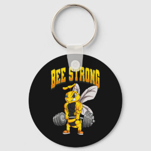 Bee Strong Gym Fitness Bodybuilding Key Ring