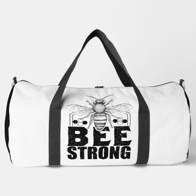 Bee Strong Honeycomb Graphic Duffle Bag (Front)
