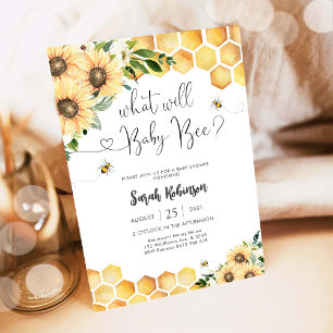 Bee Sunflower Baby Shower Invitation