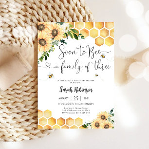 Bee Sunflower Baby Shower Invitation