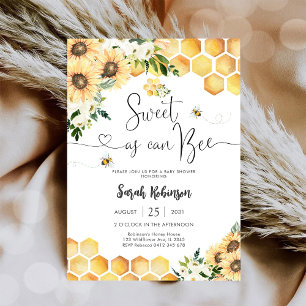 Bee Sunflower Baby Shower Invitation
