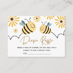 Bee Sunflower Diaper Raffle Baby Shower Enclosure Card