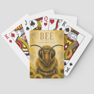 Bee Sunflower Field Wildlife Playing Cards