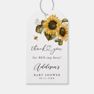 Bee Sunflower Summer Baby Shower Gift Tags