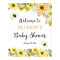 Bee sunflowers yellow baby shower welcome sign