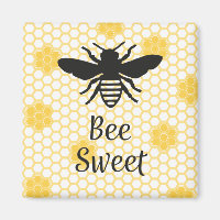 Bee Sweet Square Magnet 2in