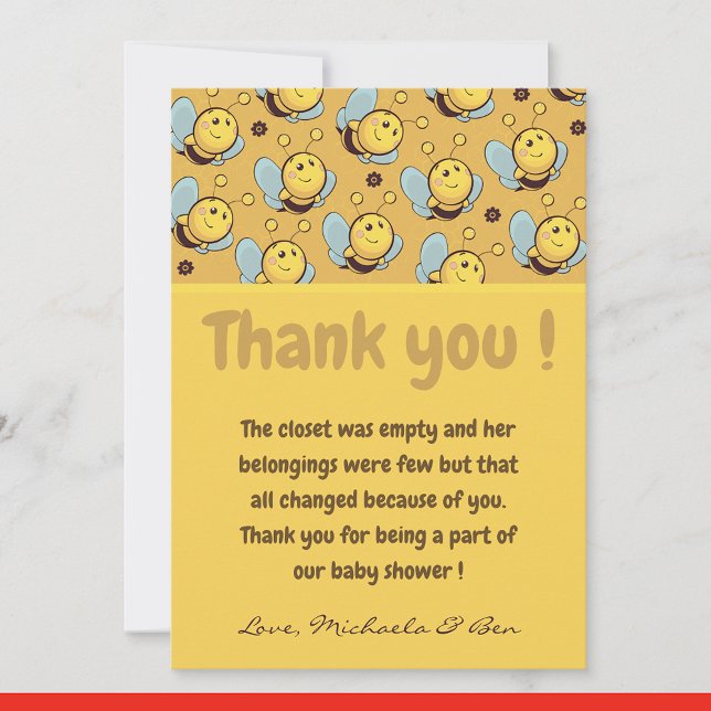 Bee thank you cards,Baby Shower Girl Mummy to bee (Creator Uploaded)
