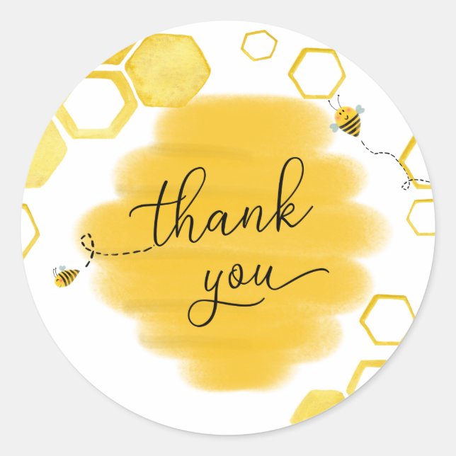 Bee Thank You Favour Sticker (Front)