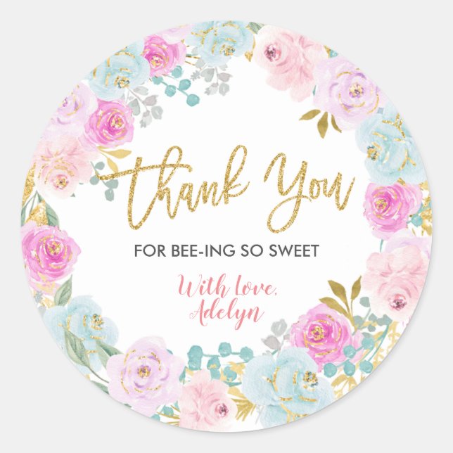 Bee Thank You for bee-ing here Stickers (Front)