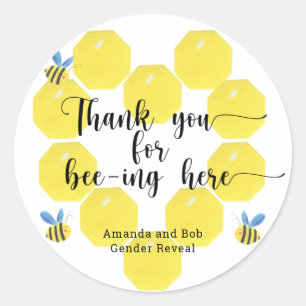 Bee thank you for beeing here classic round sticker