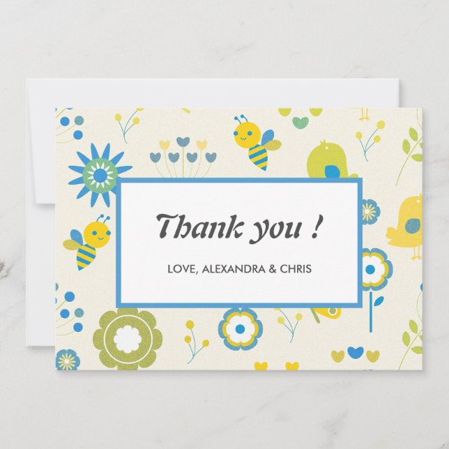 Bee thank you Mummy to bee Baby shower Card (Front)