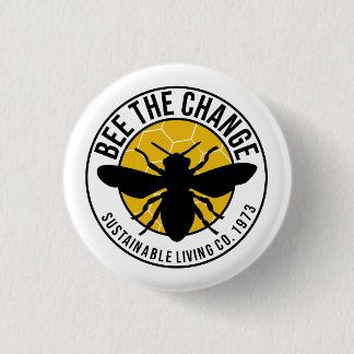 'Bee The Change' 3cm round badge