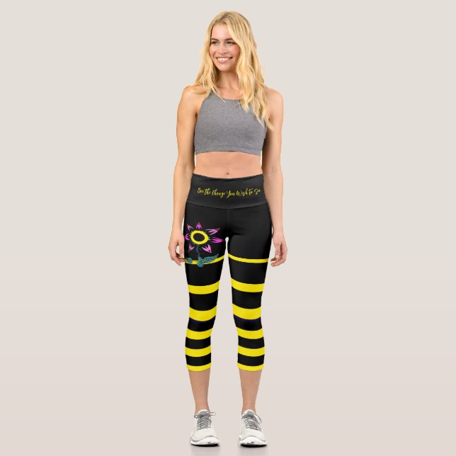 “Bee the Change” High Waisted Capris (Front)