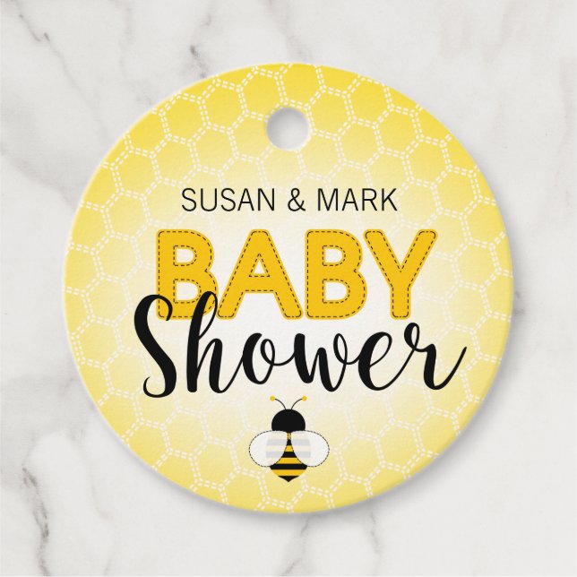 Bee theme baby shower Circle Tag (Front)