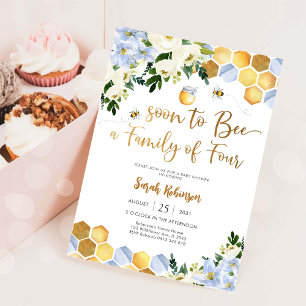Bee Theme Baby Shower Invitation