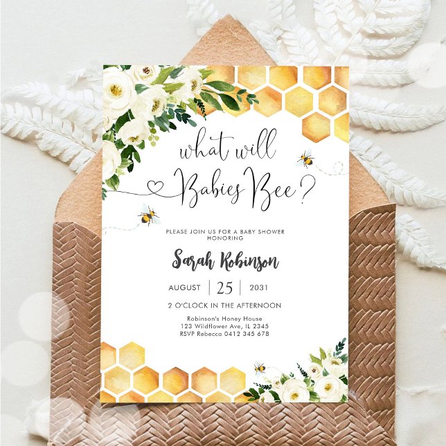 Bee Theme Baby Shower Invitation (Creator Uploaded)