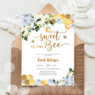 Bee Theme Baby Shower Invitation